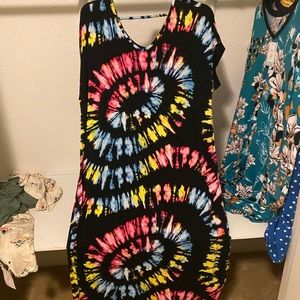 2XL LuLaRoe Macy tie dye black